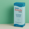 Perbella Lotion box mockup for anti-scabies and anti-psoriatic treatment on mint green background