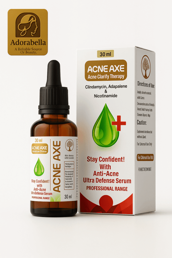 Acne Axe Ultra Defense Serum 30ml by Adorabella – Anti-Acne Solution with Clindamycin, Adapalene & Niacinamide